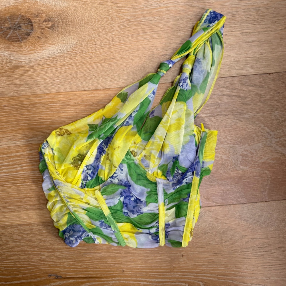 Zara Floral Corset Crop Top